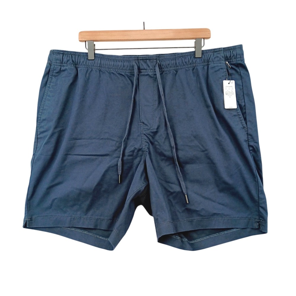 Express Shorts Mens XL 40 Blue Cotton Blend Pull On Drawstring Elastic Waist NEW